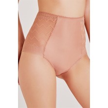 Magic Form 948 Kadın Kiremit Zigzag Dantelli Yüksek Bel Külot