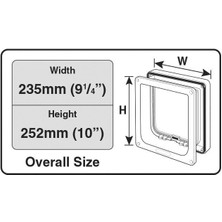 Pet Mate Büyük Kedi ve Küçük Köpek Kapısı L 4 Yollu Kapı 181 x 196 mm Beyaz