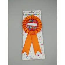 Event Party Store Rozet Happy Birthday Turuncu