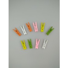 Event Party Store Renkli Küçük Dekoratif Mandal 10'lu