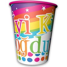 Event Party Store Bardak Gökkuşağı Iyiki Doğdun 8'li