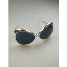 Event Party Store Gözlük Retro Oval Gümüş