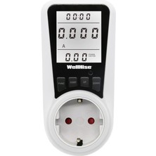 Wellhise PM003+ Wattmetre 16A 3680W Işıklı Ekran Elektrik Tüketimi Ölçer