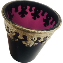 Event Party Store Mumluk Koyu Mor Kalın Cam Metal Aksesuarlı 10.5cm x 9cm