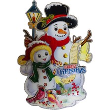 Event Party Store Yılbaşı Simli Poster Kardan Adam Modeli 50CM x 34CM