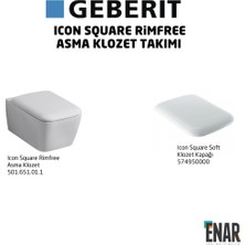 Geberit Icon Square Rimfree Soft Klozet Takımı