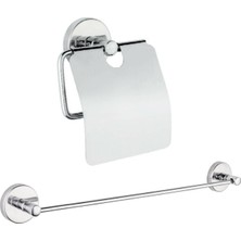Ahlez Dolce Paslanmaz Uzun Havluluk + Kapaklı Kağıtlık Ikili Banyo Seti