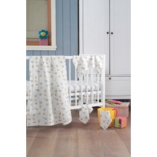 Evim Home Müslin Bebek Battaniye + Ağız Bezi (4'lü) 90 x 80 cm Sarı - Pamira