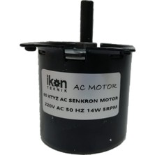 Ikon Ac Senkron Motor 60 Ktyz 5 Rpm 14W Viyol Motoru, Laminasyon Çevirme Motoru