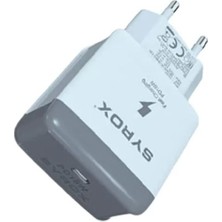 Syrox  Syrox 18W Type-C Pd Hızlı Şarj Cıhazı Şarj Aletı Beyaz