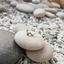 Chavin Kadın Taşlı Mini Yılan Kulak Piercing Çelik Küpe