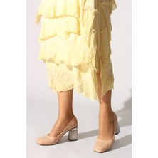 Rovigo Plus Bej Rugan Kroko Kadın Klasik Ayakkabı