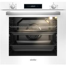 Simfer 7382 80 Litre Beyaz Cam Panel Turbo Ankastre Fırın