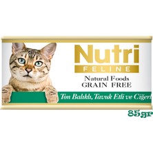 Nutri Feline Ton&tavuk Etli Ciğerli Tahılsız 85gr Nutri Yaş Kedi Maması