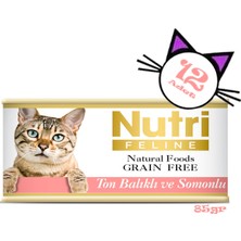 Nutri Feline Ton&somon Balıklı Tahılsız 85gr Nutri Yaş Kedi Maması 12 Adet