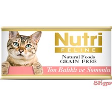 Nutri Feline Ton&somon Balıklı Tahılsız 85gr Nutri Yaş Kedi Maması 12 Adet