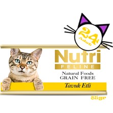 Nutri Feline Tavuk Etli Tahılsız 85gr Nutri Yaş Kedi Maması 24 Adet