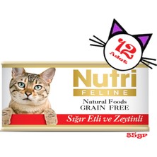 Nutri Feline Sığır Etli&zeytinli Tahılsız 85gr Nutri Yaş Kedi Maması 12 Adet