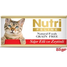 Nutri Feline Sığır Etli&zeytinli Tahılsız 85gr Nutri Yaş Kedi Maması 12 Adet