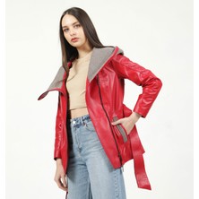 Dericlub YB-2163/80 Gerçek Deri  Kadın Kaban