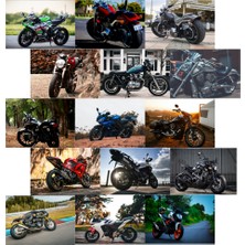 Ororabutik Motosiklet Duvar Kağıdı SETİ-2-15LI