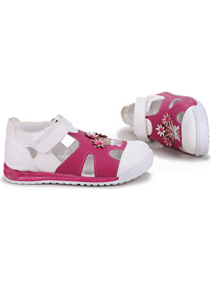 Potincim Şb 2379-84 Kız Çocuk Ayakkabı Sandalet Beyaz - Fuşya