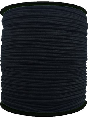 Hobizubi 1.5 mm Şapka Lastik - 50 Metre Siyah - Yuvarlak Lastik