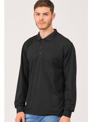 Dewberry V1902 Erkek Polo Sweatshirt-Siyah