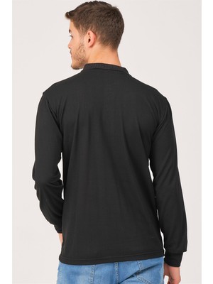 Dewberry V1902 Erkek Polo Sweatshirt-Siyah