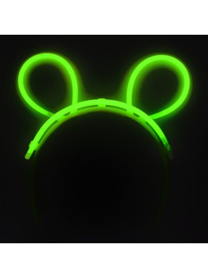 ERPA ToysShop Karanlıkta Parlayan Fosforlu Glow Stick Taç Tavşan Kulağı Tacı Yeşil Renk