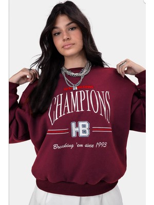 Madmext Mad Girls Bordo Kadın Sweatshirt MG930