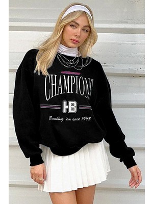 Madmext Mad Girls Siyah Kadın Sweatshirt MG930