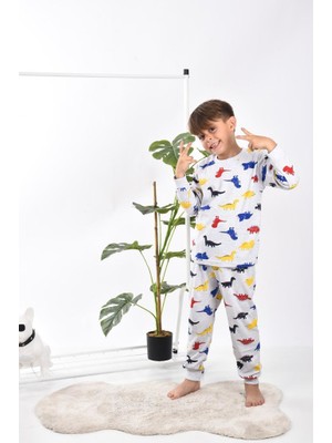 Tuğse Dinozor Baskılı Çocuk Pijama Takımı