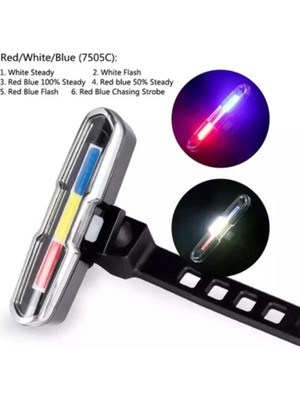 OEM Xbyc 6017-3 USB Şarjlı Bisiklet Arka Farı