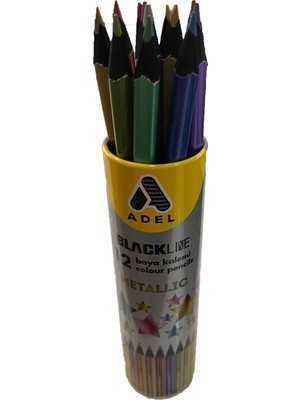 Adel Metalik Kuru Boya Kalemi 12 Renk Tüpte Çocuklar İçin Eğlenceli Sanat Seti