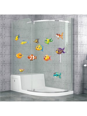 Çok İndirimli Sevimli Balıklar Duşakabin ve Banyo Sticker