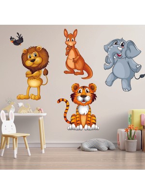 Echo Home Sevimli Hayvanlar Büyük Boy Hayvanlar Duvar Sticker