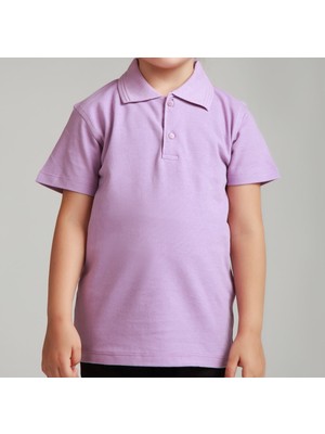 Nacar Çarşı Cocuk Polo Yaka Kısa Kol Lila Okul