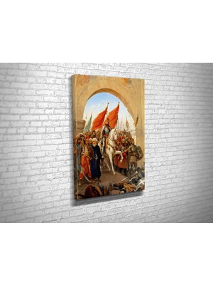 Tablo 360 Fausto Zonaro- Entering To Constantinople Kanvas Tablo