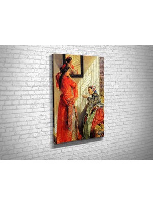 Tablo 360 John Frederick Lewis- Indoor Gossip Kanvas Tablo