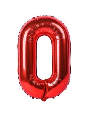 Parti Sürprizi Kırmızı 0 Rakam Folyo Balon 100 cm