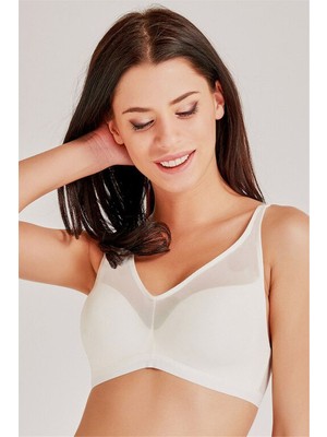 Kadın Balensiz Süngerli Ekru Sütyen 4636