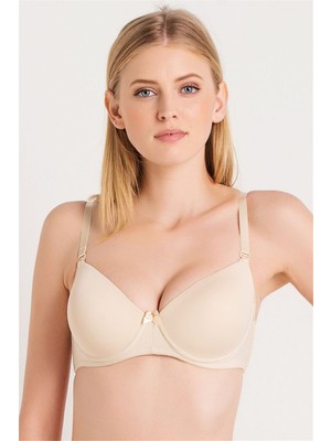 Magic Form 3045 Kadın Ten Ince Süngerli Düz Kumaşlı Dikişsiz Sütyen