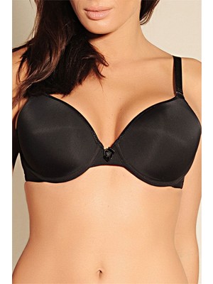 Magic Form 3520 Kadın Siyah Ince Süngerli Düz Kumaşlı Büyük Beden Toparlayıcı Sütyen