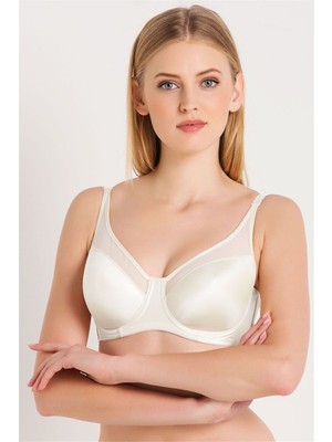 Magic Form 1783 Kadın Ekru Düz Kumaşlı Büyük Beden Toparlayıcı Içi Boş Sütyen