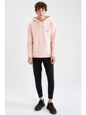 DeFacto Regular Fit Kapüşonlu Sırt Baskılı Pamuklu Sweatshirt U9756AZ21AU