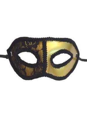 Event Party Store Maske Yarım Dantel Gold