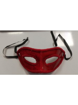 Event Party Store Maske Yarım Dantel Kırmızı