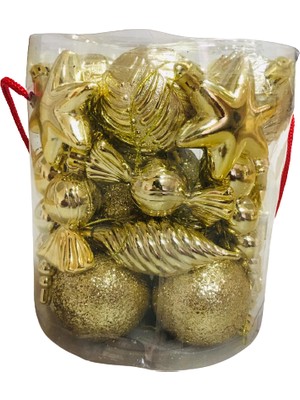 Event Party Store Yılbaşı Karma Ağaç Süsü 27'li Set Gold