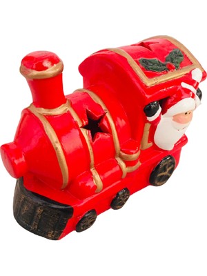 Event Party Store Yılbaşı Seramik Figür Işıklı Trenli Noel Baba - Küçük